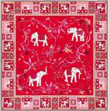 Roeckl Sjaal Lucky Elephant 53x53 Zijde Multi Red