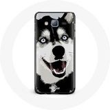 Maniacase Hoesje voor Samsung Galaxy J3 2016 Siberische Husky Blauwe Ogen