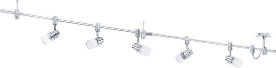 EGLO Vilanova - Kabelverlichting - 5 Lichts - Aluminium, Chroom - Wit, Helder