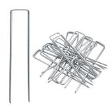 Garronda Set van 25 Verzinkte Grondpennen Ø 3 mm 150 x 25 mm U-vorm Bevestigingspennen voor Geotextiel Worteldoek Mulchdoek Tuinfolie Afdekzeil GD-0179