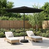 Maison Exclusive - Parasol de jardin avec pied, rectangulaire, 2,7 x 2,7 m, polyester, noir