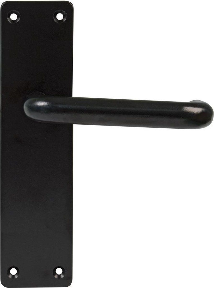 AMIG Deurklink op Schild - Terugslagveer - Aluminium - Gebogen - Zwart