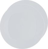 Excellent Houseware Assiettes à petit-déjeuner/dîner - 8x pièces - blanc - 20 cm