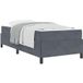 Lit simple Lit adulte Cadre de lit avec matelas gris foncé 80 x 200 cm Tissu