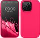 kwmobile telefoonhoesje geschikt voor Apple iPhone 14 Pro - Hoesje met siliconen coating - Smartphone case in neon roze