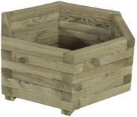 Intergard Houten Bloembak plantenbak zeskant grenen 65x56cm