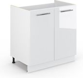 Vicco Fame-Line Meuble sous lavabo – 80 x 82 cm sans plan de travail Blanc Laqué brillant