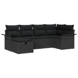 vidaXL - Banc de jardin - Set - 6 - pièces - Noir - poly - rotin