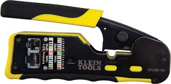 Klein Tools Pass-Thru Modular Crimper - VDV226110 - Krimptang - zwart/geel