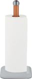 Merkloos Relaxdays Keukenrolhouder Staand - RVS - Wit/Koper - 36 x 15 x 15 cm