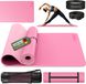 RE:SPORT Tapis de yoga, sans phtalates, tapis de gymnastique, antidérapant, tapis de fitness, tapis d'entraînement avec sangle de transport, 183 x 61 x 0,6 cm, rose