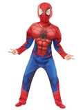 Rubies Spiderman Kostuum - Spider-Man Deluxe Spinneman Kind Kostuum - Blauw, Rood - Maat 104