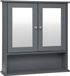 Happiq Armoire de salle de bain avec miroir - Meuble de salle de bain en MDF monté au mur 56x13x58,3 cm - Meuble de toilette 3 étagères