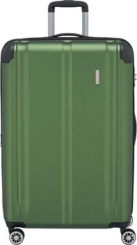 travelite City 4 Wiel Trolley L Expandable green Harde Koffer Groen