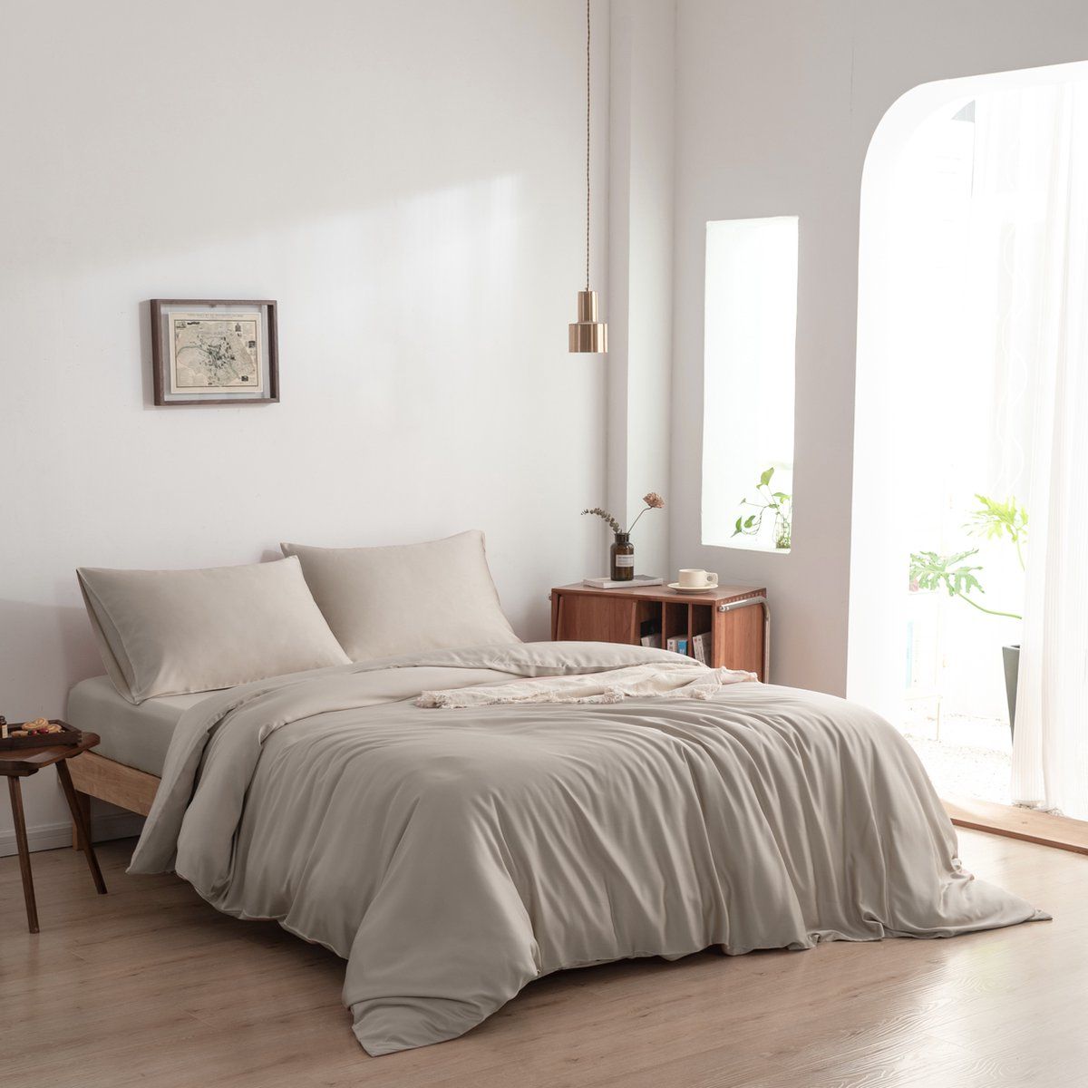 Boomba Bamboo Premium Dekbedovertrek 100% bamboe 400TC taupe 240x220