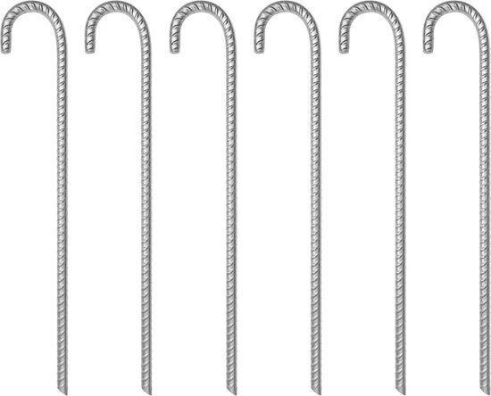 vidaXL Tentharingen 6 st Ø12 mm 41,5 cm gegalvaniseerd staal