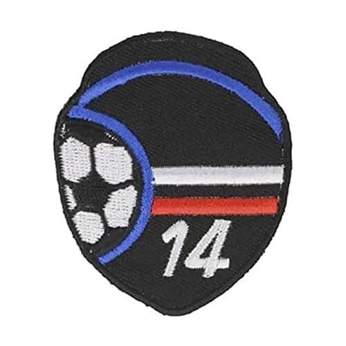 HKM 10232377 patches, zwart/blauw, 67 mm x 56 mm