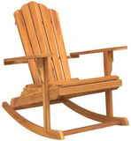 vidaXL Adirondack fauteuil schommel massief teakhout bruin inclusief kussen