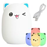 Verk Kinderlampje met LED-verlichting, vorm van een kat, RGB-kleuren + USB-kabel