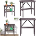 VIDAXL Table À Plantes Avec Étagère Gris 78x38x82,5 Cm Bois De Sapin