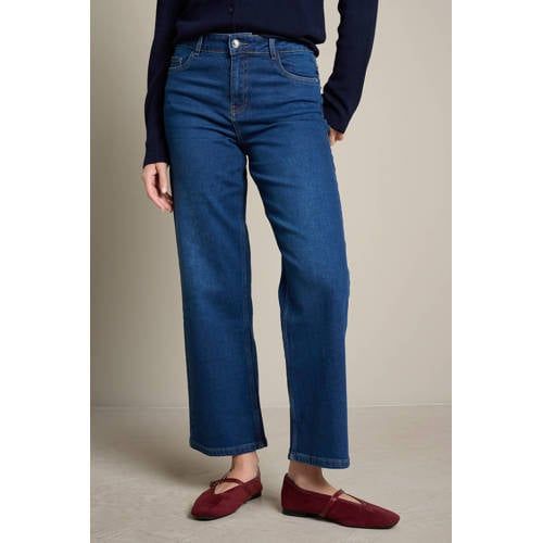 LOLALIZA regular waist wide leg jeans - donkerblauw