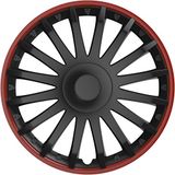 IWH Monte Carlo 076014 wieldoppen, 16 inch, zwart/rood, 4 stuks