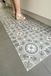 JYG Tapis de cuisine Bevere - Tapis de cuisine - Tapis de cuisine - Vinyle - Vintage 62x500cm - Gris - Écru