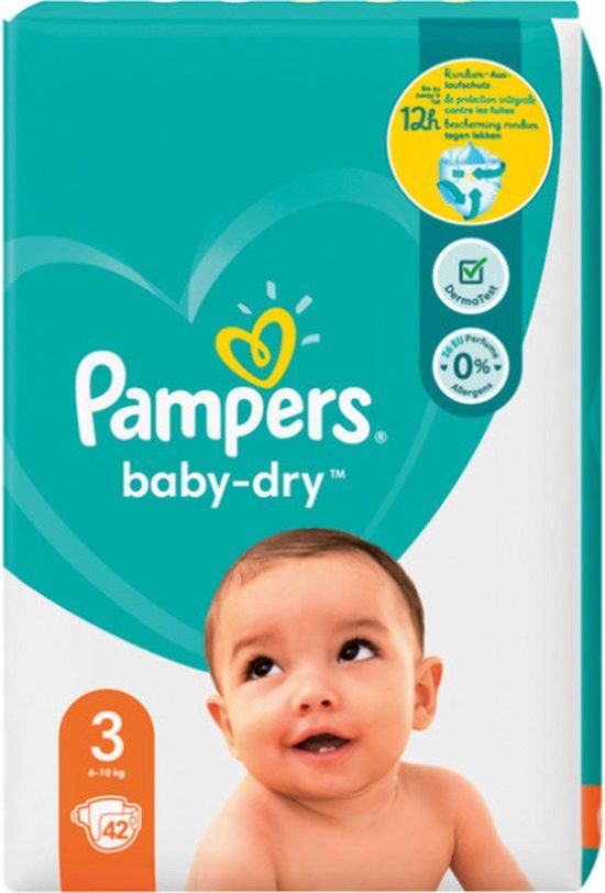 Pampers Baby Dry Luiers Maat 3 - Midi (5-9kg) - 42 Stuks