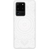 Samsung Galaxy S20 Mandala blanc Verstevigd hoesje met sublimatie bedrukking