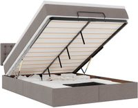 vidaXL Bed met matras 140x190 cm stof taupe