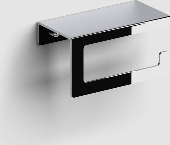 Clou Fold Toiletrolhouder met planchet - Chroom - RVS