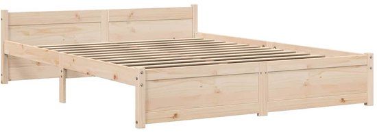 vidaXL Bedframe massief hout 140x190 cm