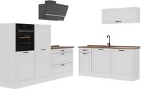 Vicco Complete keukeneenheid R-Line, Wit landelijk/Wit, 220 cm zonder werkblad