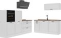 Vicco Complete keukeneenheid R-Line, Wit landelijk/Wit, 220 cm zonder werkblad