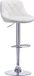 Happiq Tabouret de bar Nero Deluxe - Industriel - Blanc - Réglable en hauteur - Avec dossier - Similicuir