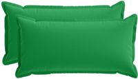 vidaXL - Kussensloop - 2 stuks - Houten - Groen - 40 x 80 cm - Polyester