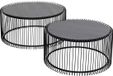 Kare Design Salontafel Wire Zwart Hout (2/Set)