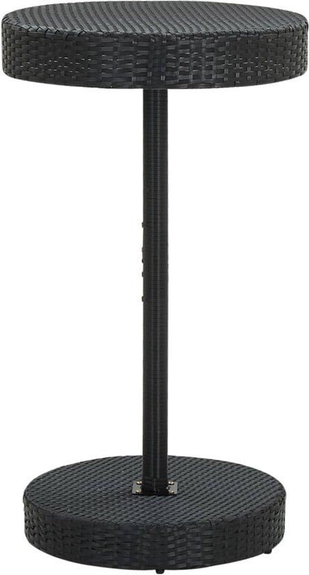 vidaXL Tuintafel 60,5x106 cm poly rattan zwart