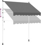 vidaXL Handmatig uitschuifbare luifel Lichtgrijs 300 cm