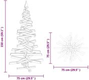 vidaXL Kerstboom met standaard Bruin 150 cm Massief grenenhout