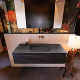 Mondiaz ERIN 120cm badmeubelset onderkast Antracite met 1 lade Wastafel RIDGE midden Dark grey