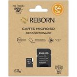 Reborn Micro SD-geheugenkaart 64 GB klasse 10 UHS-I U1 Refurbished + Adapter