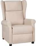 vidaXL Fauteuil verstelbaar stof crèmekleurig