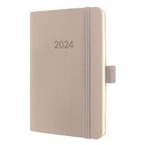 Sigel agenda 2024 - Conceptum - A6 - softcover - 2 pagina's / 1 week - taupe