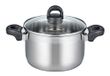 ELO 12221 braadpan m.GD 20 cm serie toermalijn, inductie, roestvrij staal gesatineerd, antislip kunststof handgrepen, met literschaal en olie-doseersysteem