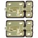 AMIG schuifslot/plaatgrendel - 2x - zamak - 5cm - messing - incl schroeven - deur - raam