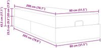 vidaXL Bedframe met matras 2 stuks Crème Stof