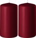 2x bougies cylindriques/bougies piliers 6 x 10 cm 36 heures de combustion - Bougies inodores bordeaux - Décorations d'intérieur