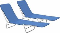 vidaXL Ligbed - Inklapbaar - 2 stuks - Donkerblauw