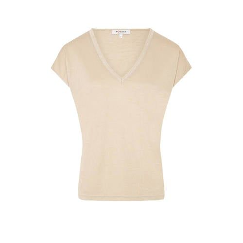 Morgan Top with Contrast Trim - Beige